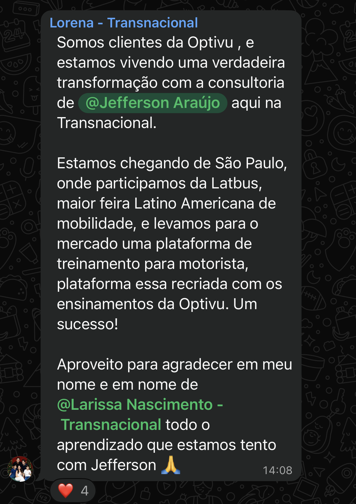 Depoimento de cliente sobre a consultoria da Optivu